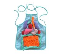 idqwsswt Strumento di apprendimento Grembiule per organi 3D per bambini che scoprono gli organi interni, promuovendo il coinvolgimento e la comprensione della , blu , 30.8x35.7 cm
