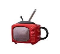 idqwsswt Tazza in ceramica TV originale, regalo Per unico per insegnanti, apprezzamento per la ceramica, novità in, tazza divertente con e revolver, frusta, rosso scuro