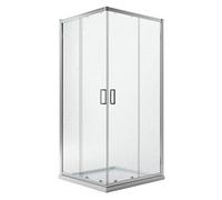 BOX CABINA DOCCIA ANGOLARE 75X100 CM H200 RETTANGOLARE VETRO STAMPATO SCORREVOLE