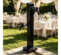 Idrante da giardino esterno con rubinetto e pistola a spruzzo, colonna d'acqua da giardino con supporto per tubo flessibile con doppia uscita in acciaio inossidabile per cortile
