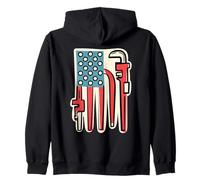 Idraulico Bandiera Americana Giratubi 4 luglio Idraulico Felpa con Cappuccio