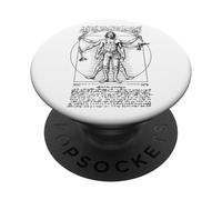 Idraulico Idraulico Vitruvian Man Leonardo Da Vinci Giratubi PopSockets PopGrip Adesivo