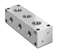 Idraulico L Tipo Alluminio Collettore,3 Stazione,1 " Bsp Ingresso, 1 Servizio
