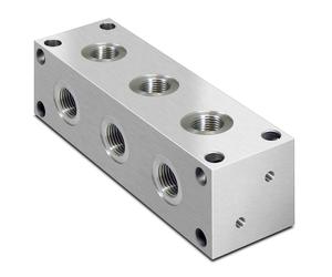 Idraulico L Tipo Alluminio Collettore,3 Stazione,1 " Bsp Ingresso, 1 Servizio
