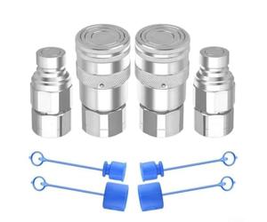 Idraulico Quick Connect Accoppiamenti Flat Face 1/2 pollice NPT Thread per Skid per caricatore per bobcat per kubota Heavy Duty Steel (NPT3/8)