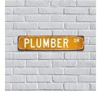 Idraulico Targa in Metallo Professione Puro Tinta Unita Retro Uomo Cave Decor per Lavanderia Interna Serie DR Professione Regalo Garage Segni per Bagno 10x45 cm