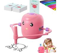 Idrawrobot for Kids, Interactive Drawing Robot for Kids, 2025 New Smart Drawing Robot with 100 Word Cards&12 Colorful Pens, Voice Interaction, Drawing Guidance for 3-8 Boys Girls (Pink)