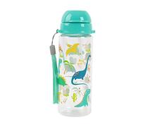 IDRINK® - Borraccia da 400 ml, motivo per bambini, con cannuccia (DINO)