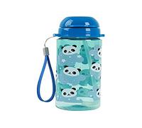 IDRINK® - Borraccia da 400 ml, motivo per bambini, con cannuccia (PANDA)