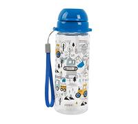 IDRINK® - Borraccia da 400 ml, motivo per bambini, con cannuccia (TRUCK)
