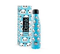 IDRINK® - Bottiglia termica rivoluzionaria, 2 pareti, bottiglia in acciaio inossidabile, 500 ML PANDA