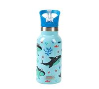 IDRINK® - Bottiglia termica rivoluzionaria KIDS, 2 pareti, bottiglia in acciaio inossidabile capacità 350 ml KIDS (SHARK)