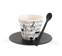 IDRINK®- Set tazzina, piattino e cucchiaino in RPET MUSIC