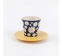 IDRINK®- Set tazzina, piattino e cucchiaino in RPET | Ottimo e simpatico regalo rispettoso del'ecologia| (DAISY)