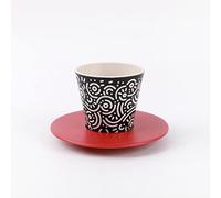 IDRINK®- Set tazzina, piattino e cucchiaino in RPET | Ottimo e simpatico regalo rispettoso del'ecologia| (GEOMETRIC)