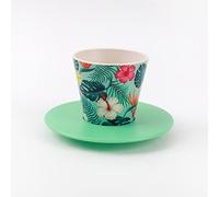 iDrink Set tazzina, piattino e cucchiaino in RPET ecologico (TROPICAL)