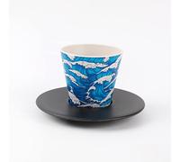IDRINK®- Set tazzina, piattino e cucchiaino in RPET | Ottimo e simpatico regalo rispettoso del'ecologia| (WAVE)