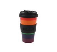 IDRINK®- Tazza in RPET per caffé con tappo in silicone apribile, facile da portare 435 ml, Mug takeaway plastica riciclata 8.7 x 8.7 x 15 cm ergonomica 435 ml (LOVE IS LOVE)