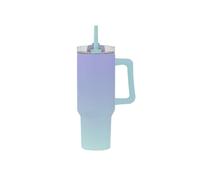 IDRINK - Tumbler borraccia termica da viaggio, 1,2 Lt con manico e cannuccia (Lilla/VerdeAcqua)