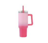 IDRINK - Tumbler borraccia termica da viaggio, 1,2 Lt con manico e cannuccia (Rosa Forte)