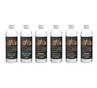 IDRO BATH Fragranze Aromatiche Assortite Concentrate per Sauna, Balsamic, Lemon, Caribe e Vanilla, Sweet Mint e Sea Breeze - Kit 6 pz da 250 ml con Bicchierino Dosatore