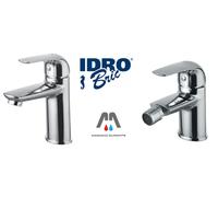IDRO-BRIC KIT COMPLETO RUBINETTERIA LAVABO + BIDET SERIE SUNNY CROMO