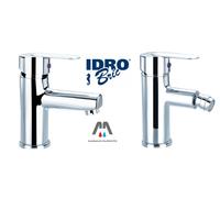 IDRO-BRIC KIT COMPLETO RUBINETTERIA LAVABO + BIDET SERIE TOM CROMO E SATINATO