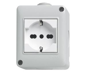 Idrobox Scatola Vimar Plana IP40 con presa 2P+T 16A 14802.U
