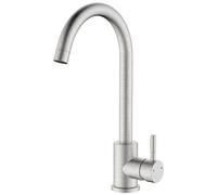 IDROBRIC - Rubinetto Lavello Bocca Alta In Acciaio Spazzolato Con Risparmio Acqua - Serie Bronx