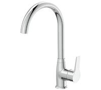 Rubinetto Lavello Cromato Con Bocca Alta - Serie Hellis