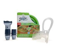 Idroeasy Kit Tubo Magico Espandibile Alto 15 Metri Portata Acqua Diametro 19mm No Pieghe No Perdite No Grovigli No Tessuto, Include Testa Multi Spray e 2X Connettori e Gancetto Portaoggetti Made in