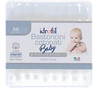 Idrofil Bastoncini Cotonati Baby, Cotton Buds, 56 Pz