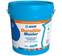 MAPEI Dursilite Master Idropittura Murale, Bianco, Traspirante e Coprente, per Interni, Finitura Extra Opaca, Classe 2 EN 13300