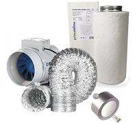 Idroponica Eco Kit Prima KLIMA Aspirazione Aria Bi-Turbo con Filtro Carbone 10CM - Portata 187 m3/h