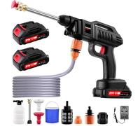 Idropulitrice a Batteria 3000W 21V Portatile - Con 2 Batterie, Tubo e Serbatoio Schiuma. Senza Fili, per Pulizia Auto, Pavimenti e Altro.