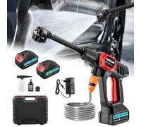 Idropulitrice a Batteria,80Bar/1160PSI Idropulitrice Portatile con 6 In 1 Ugello,Tubo da 5M,Idropulitric Batteria con 2 x 3.0Ah Batterie,Idropulitric Senza Fili per Pulizie Esterni Giardino Auto