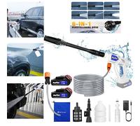 Idropulitrice a batteria BRIEFNESS 21V | Ugello regolabile, tubo flessibile da 5 m e batteria per auto/moto/giardino/finestre