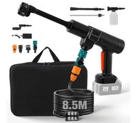 Idropulitrice a batteria compatibile con Makita 18V, idropulitrice portatile a batteria da 83 bar con ugello regolabile 6 in 1, tubo flessibile da 8.5m per la pulizia di auto e giardino