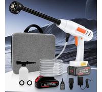 Idropulitrice a Batteria con ugello 6 in 1, Idropulitrice Portatile Max. Pressione 435 PSI, con Blocco di Sicurezza, Serbatoio in Schiuma, per la Pulizia di Auto, Giardino