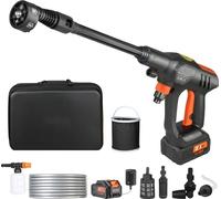 Idropulitrice a batteria-Idropulitrice ad acqua-Pistola a spruzzo (250W 21V, 50bar)-Pulizia e irrigazione mobile-4L/min-Caricatore-Accessori