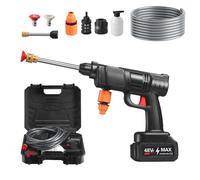 Idropulitrice A Batteria Senza Filo - Idropulitrice Portatile Alimentata A Batteria - Macchina Pulitrice Elettrica con Tubo da 5m per Lavaggio Auto Bagno Animali Domestici Pavimenti Piante e Camion