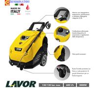 Idropulitrice a Caldo Professionale LAVOR 150 BAR 90°C Pompa Acqua Calda 600L/h
