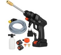 Idropulitrice a Doppia Batteria 48V 8000Mah, Ugello 6 in 1, Idropulitrice Portatile con 2 Batterie e Tubo da 5M, Pulitore ad Alta Pressione Senza Fili per Auto, Giardino, Pavimenti e Esterni