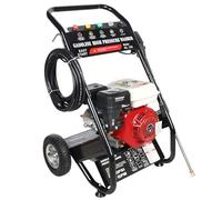 Idropulitrice ad alta pressione, accessorio professionale, motore a benzina, faretto a vapore, motore in rame, moderno con piedini antiscivolo, tre tubi lunghi, pratici ganci 5 ugelli selezionabili