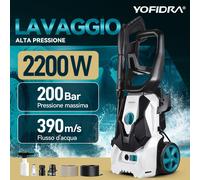 Idropulitrice Alta Pressione Pressione 200 Bar Tubo flessibile 5m con accessori