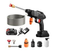 Idropulitrice Con Alimentazione A Batteria - Pulitore per Giardino ad Alta Potenza,Idropulitrice Ricaricabile ad Alta Pressione con Tubo da 5 Metri,Per Auto, Giardino, Piante, Patio, Cortile E Detta