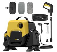 Idropulitrice con Ugello 5 in 1,pressure washer 100Bar Max Portata 480 l/h,Autoadescante, Lavatrice Portatile per con Serbatoio di Schiuma, Tubo Flessibile ad alta Pressione 5m