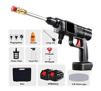 Idropulitrice, Detergente for pistola ad acqua con generatore di schiuma for rondella for autolavaggio ad alta pressione senza fili da 30 bar con scatola for batteria 18V(Two big battery)