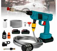 IDROPULITRICE DOPPIA BATTERIA PORTATILE 48VH 30 BAR ALTA PRESSIONE LAVAGGIO AUTO
