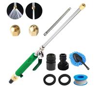 Idropulitrice Jetflux, idropulitrice Jetflux 2 in 1 ad alta pressione, con 2 diversi ugelli e connettori rapidi per tubo, rondella a getto di potenza per la pulizia di giardino e auto (verde)